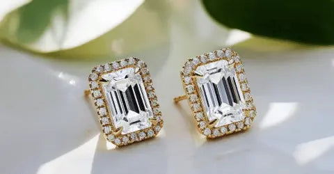 Emerald Cut Diamond Earrings
