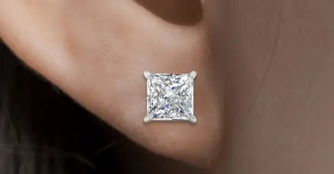 Princess Cut Diamond Earrings