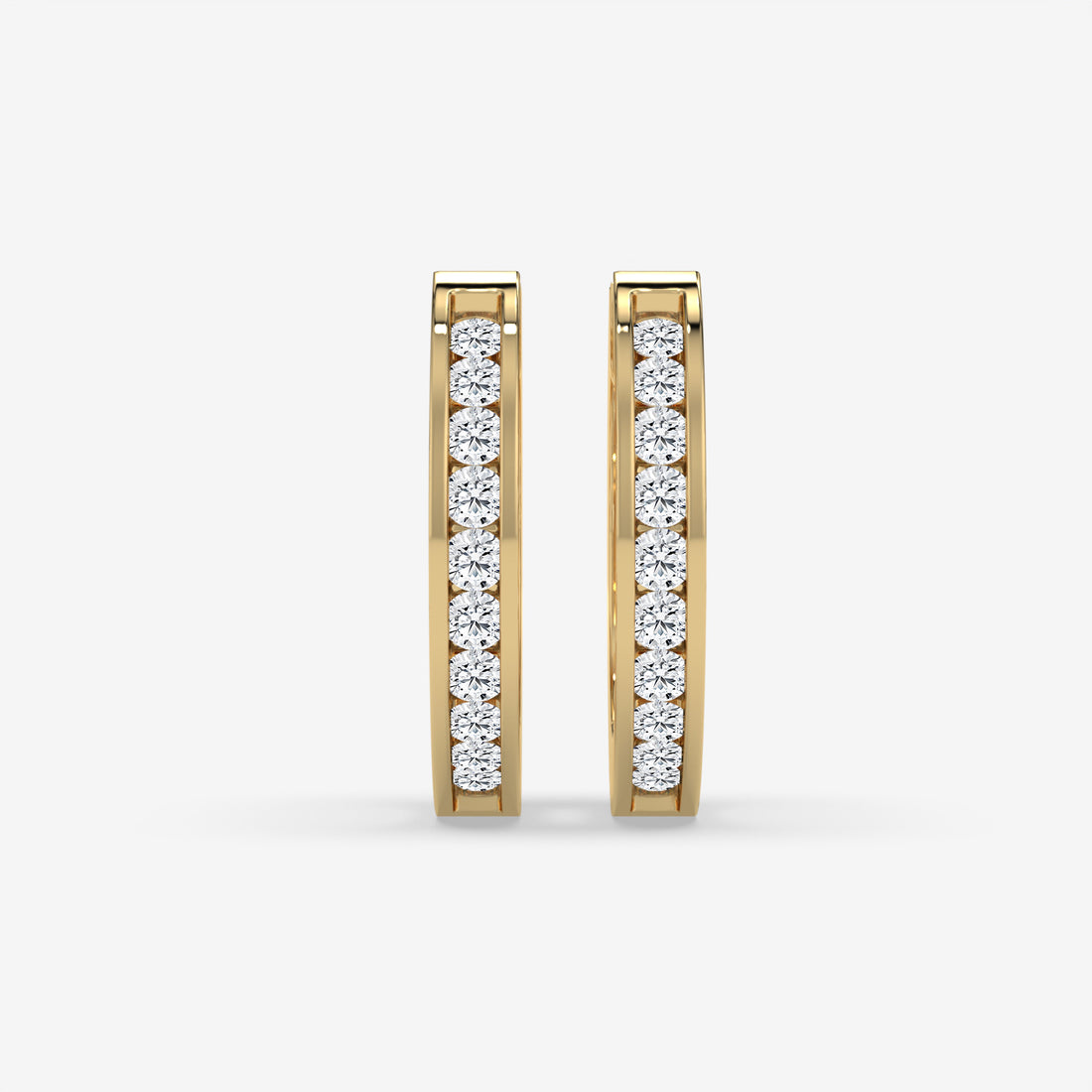 Yellow Gold Classic Diamond Hoop Earrings