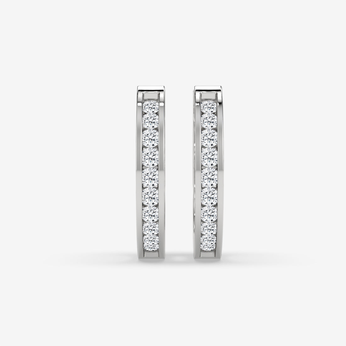 Rose Gold Classic Diamond Hoop Earrings