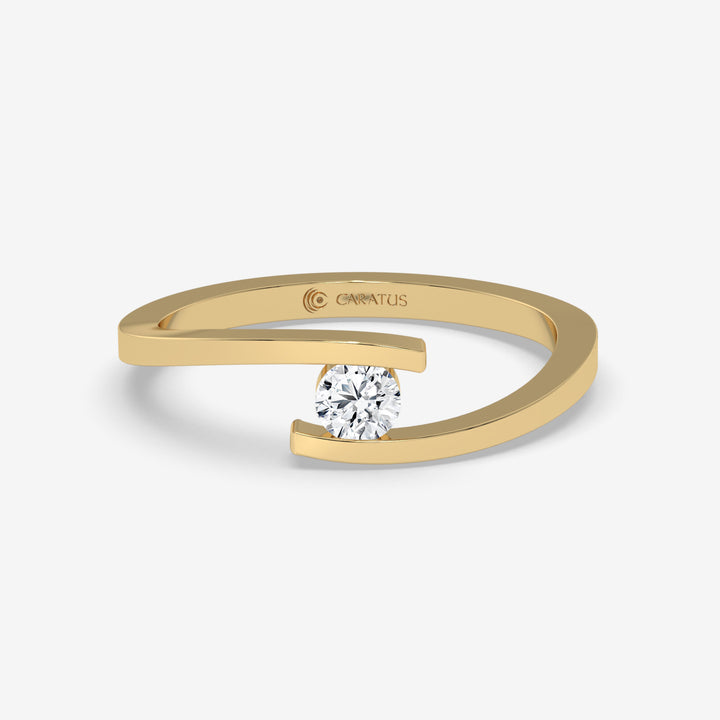 14K Yellow Gold Round-cut Diamond Engagement Ring
