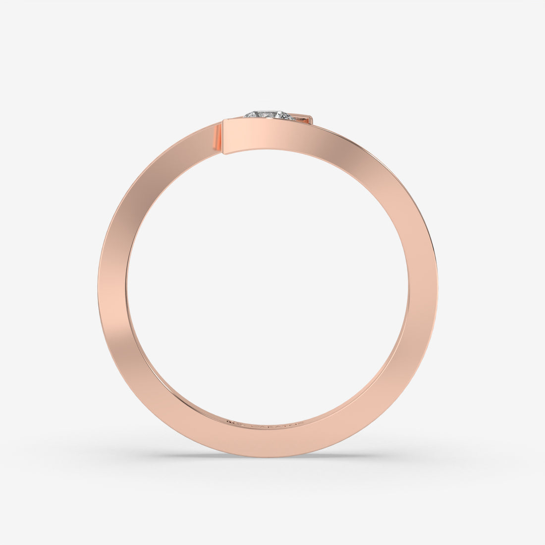 14K Rose Gold Round-cut Diamond Engagement Ring