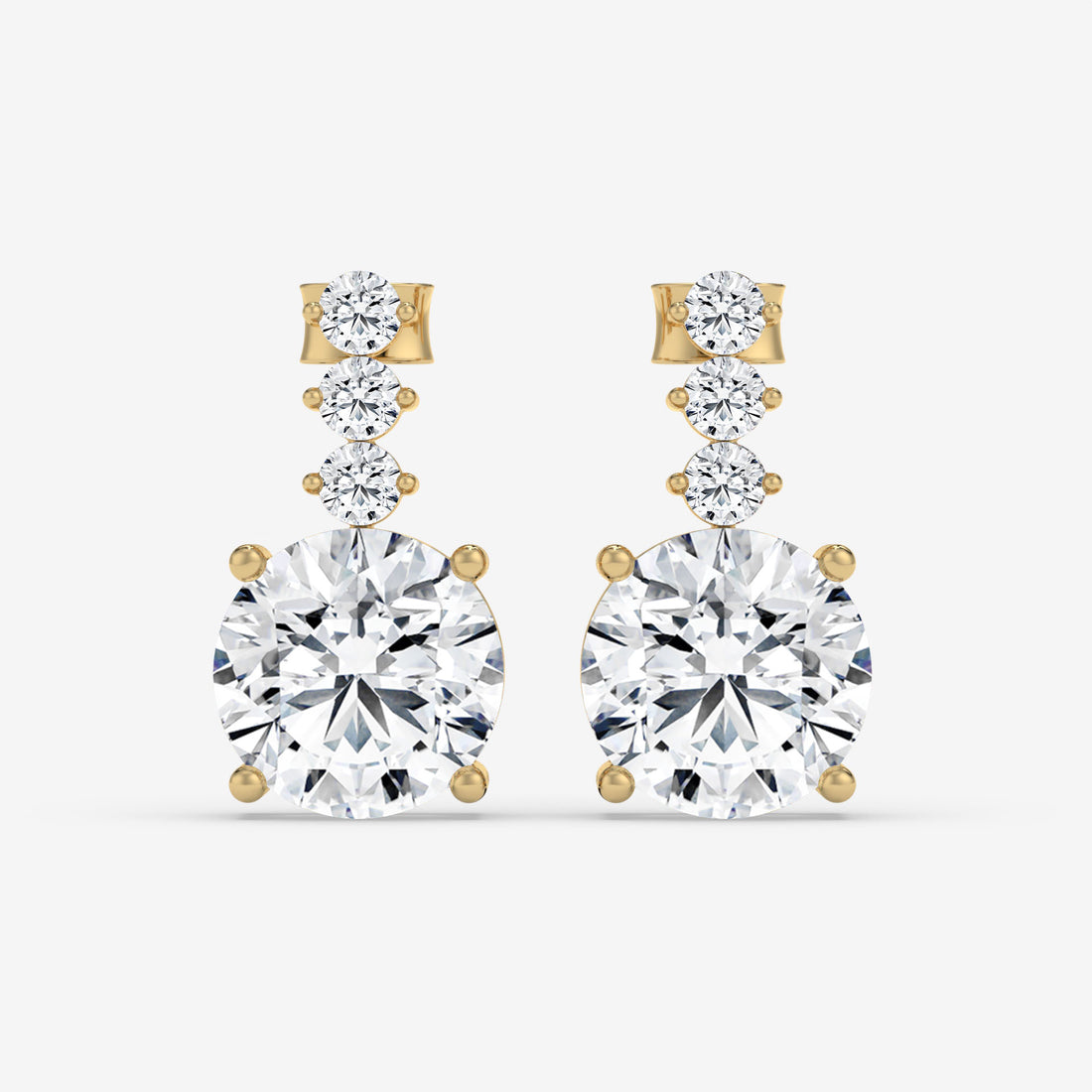 1.00 CT Studs and Drops White Gold Round Diamond Earrings