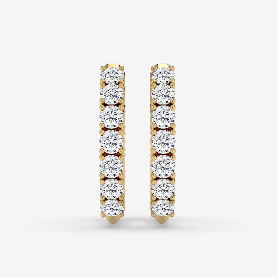 Textured White Gold Diamond Hoop Earrings