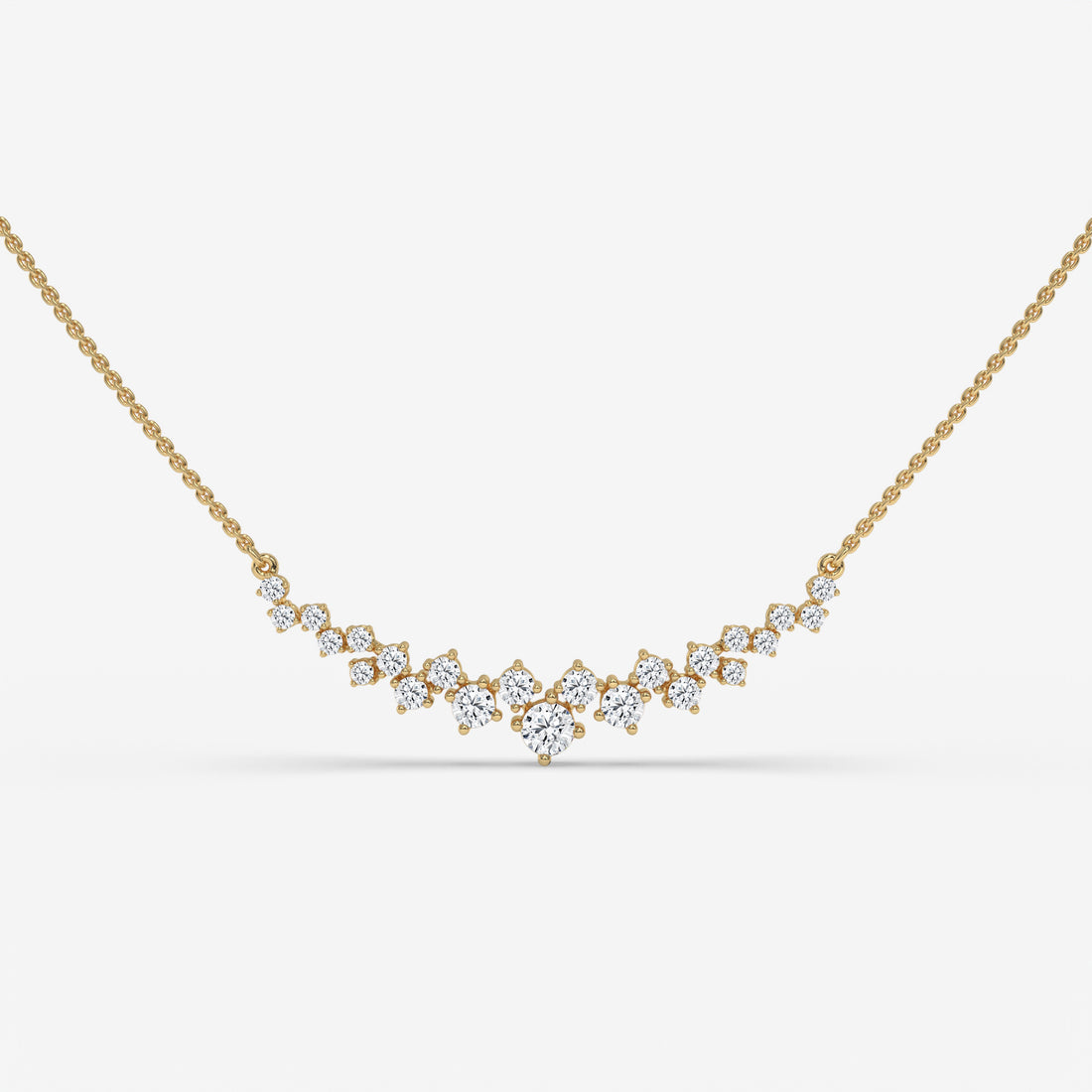 Geometric Play Round Diamond Pendant with Chain in 14K Rose Gold