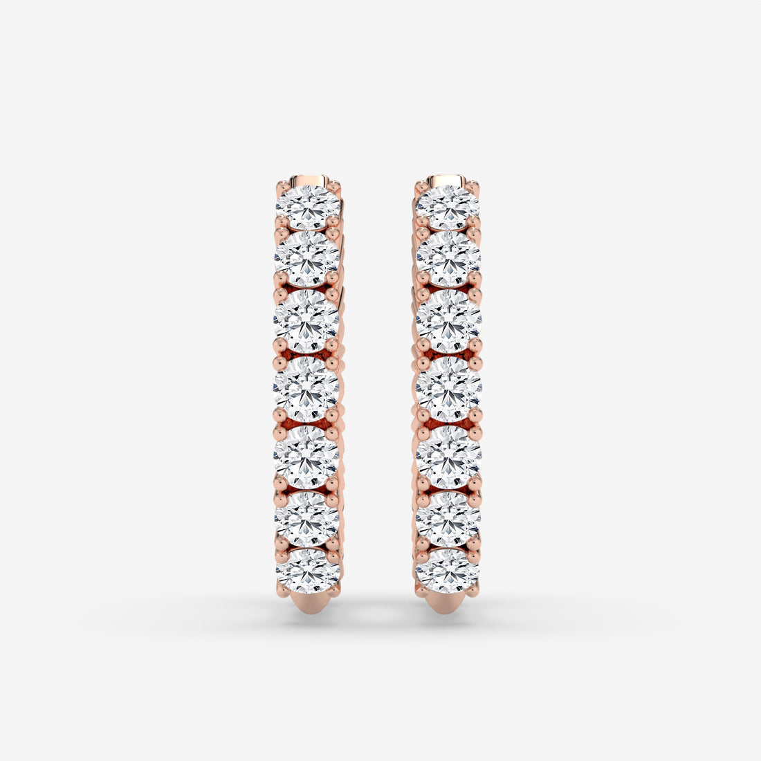Textured White Gold Diamond Hoop Earrings