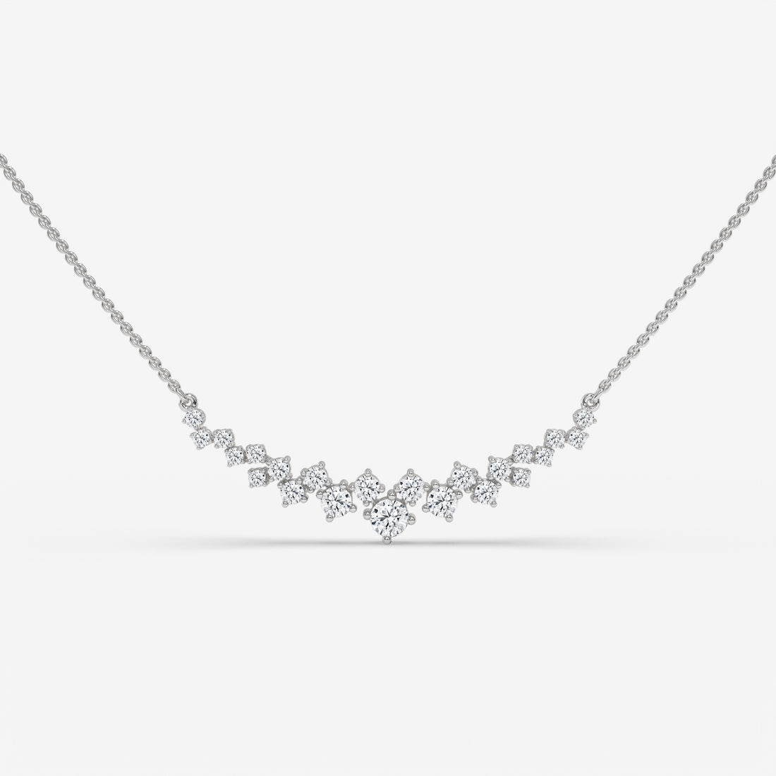 Geometric Play Round Diamond Pendant with Chain in 14K Rose Gold