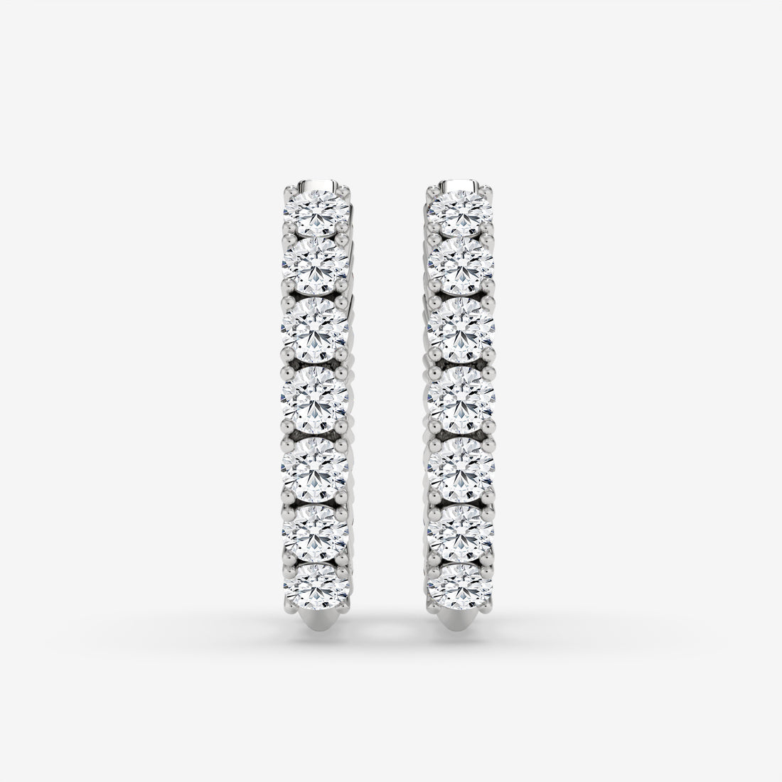 Textured Yellow Gold Diamond Hoop Earrings