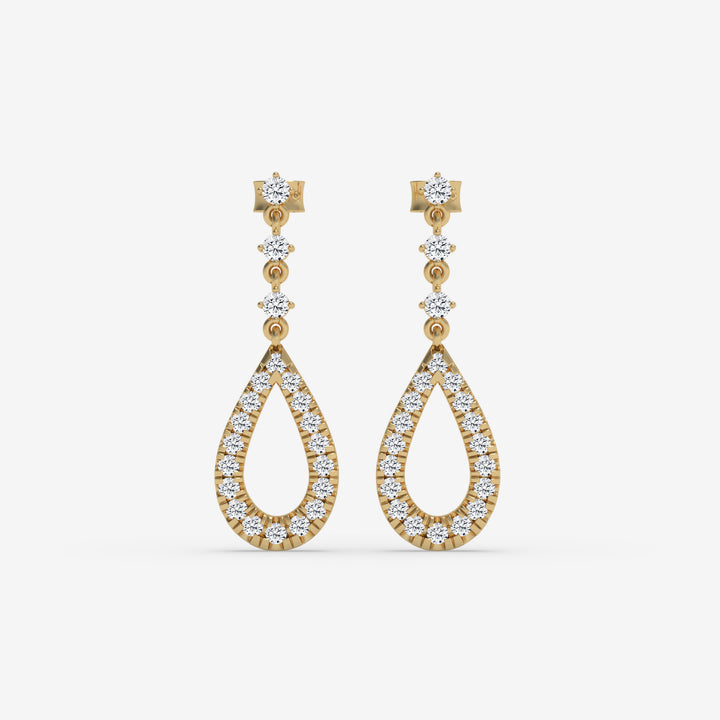 Yellow Gold Pear-Shaped Diamond Drop Earrings