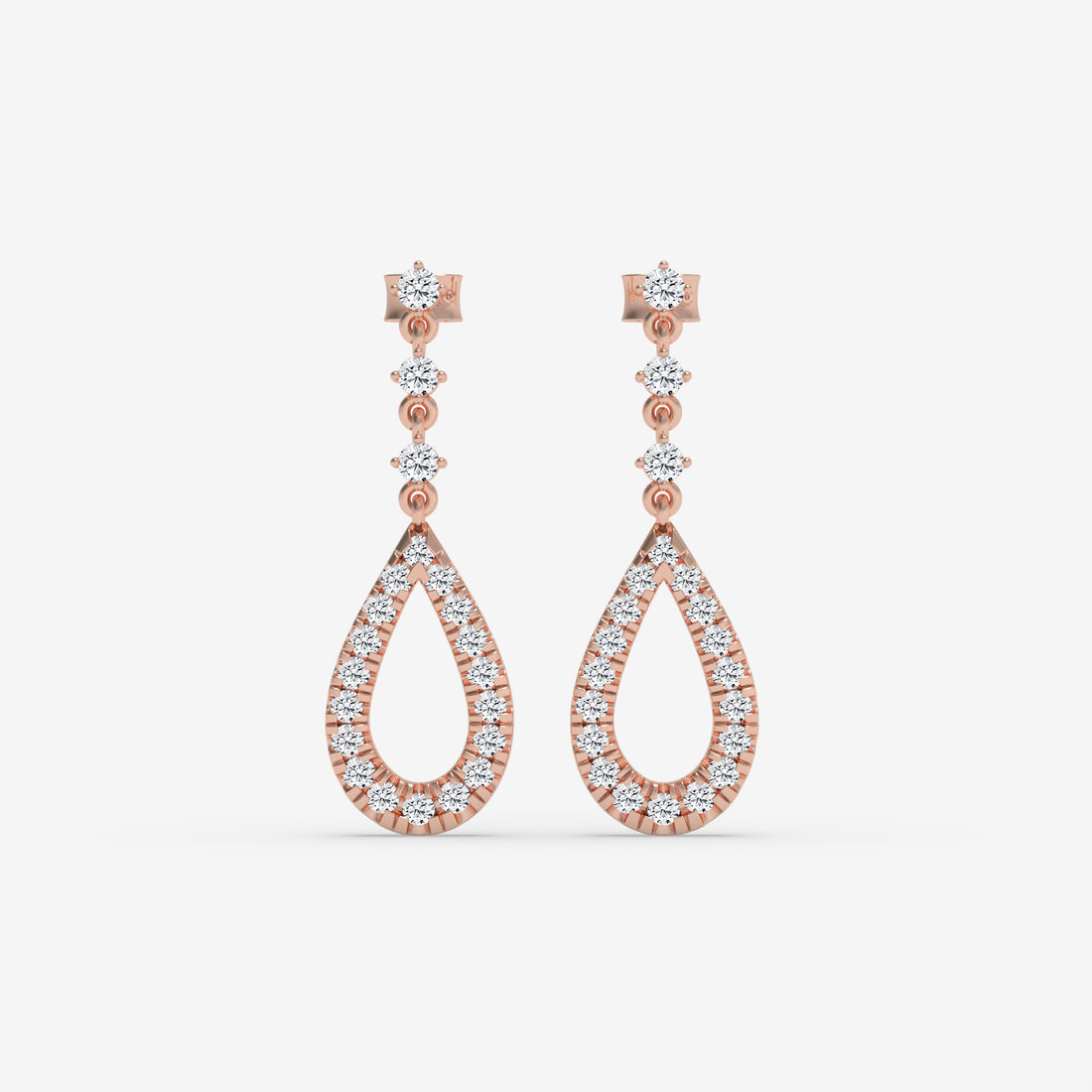 Yellow Gold Pear-Shaped Diamond Drop Earrings