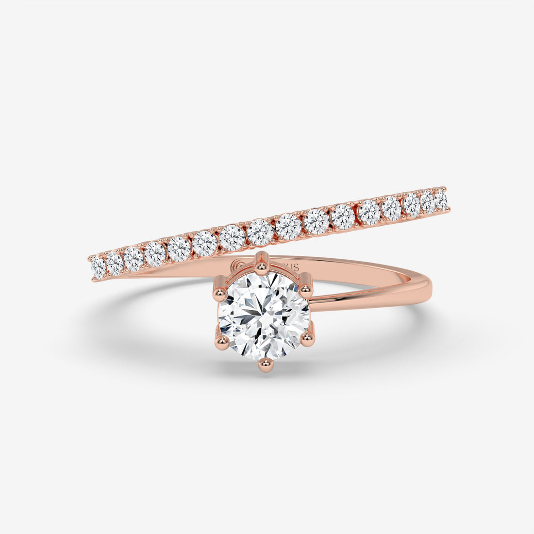 Whispering Twist Diamond Ring in Rose Gold