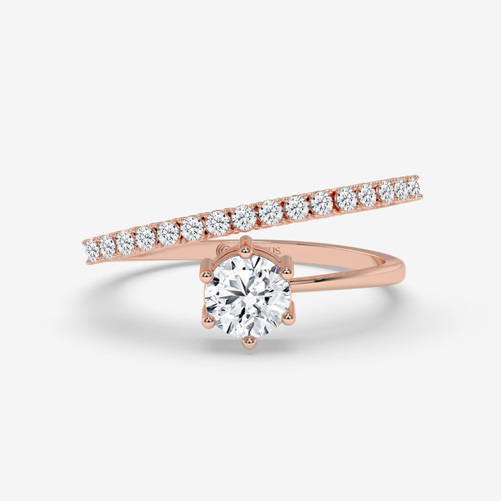 Whispering Twist Diamond Ring in Rose Gold