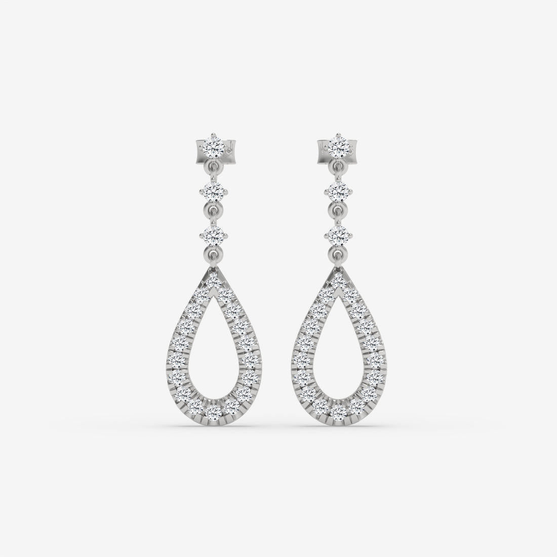 White Gold Pear-Shaped Diamond Drop Earrings