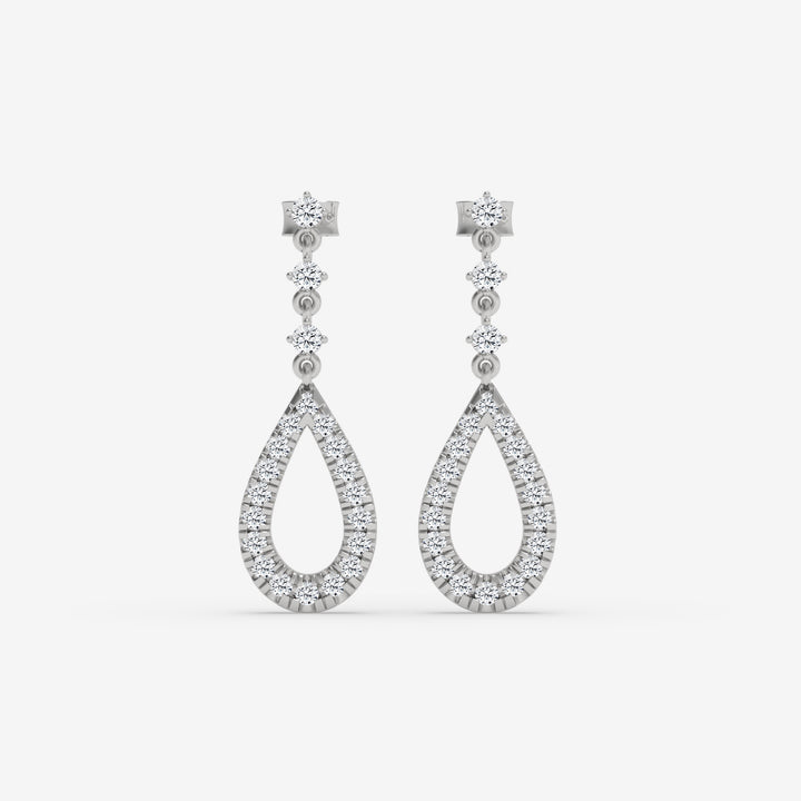 White Gold Pear-Shaped Diamond Drop Earrings