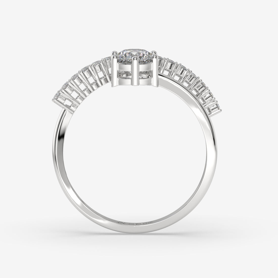 Whispering Twist Diamond Ring in White Gold