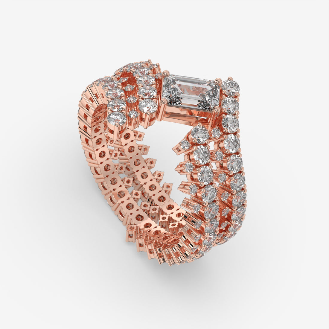 Captivating Emerald and Diamond Ring in Rose Gold