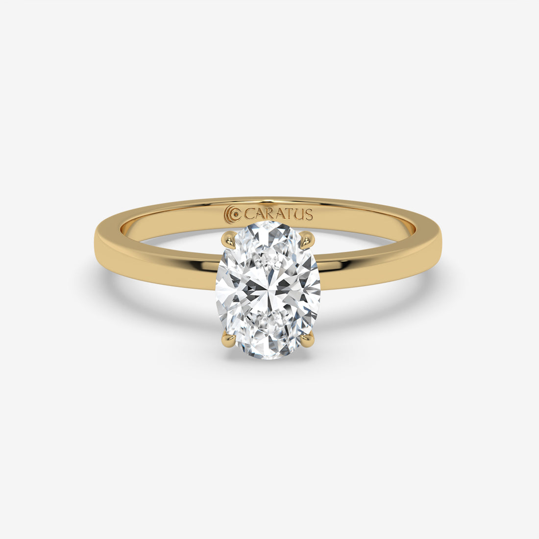 Rose Gold Oval Diamond Ring with Round Side Stones