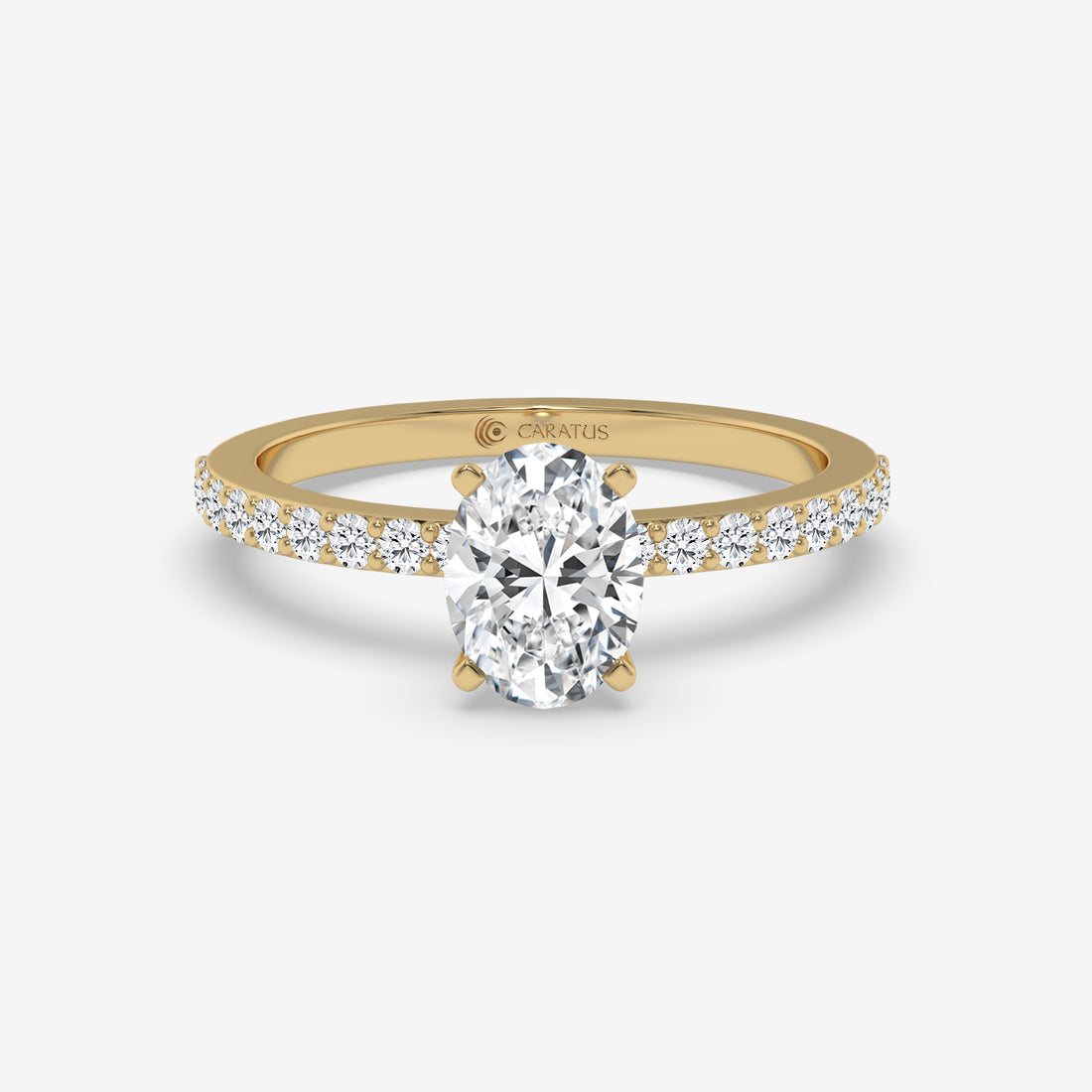 Rose Gold Oval Diamond & Round Accent Halo Ring