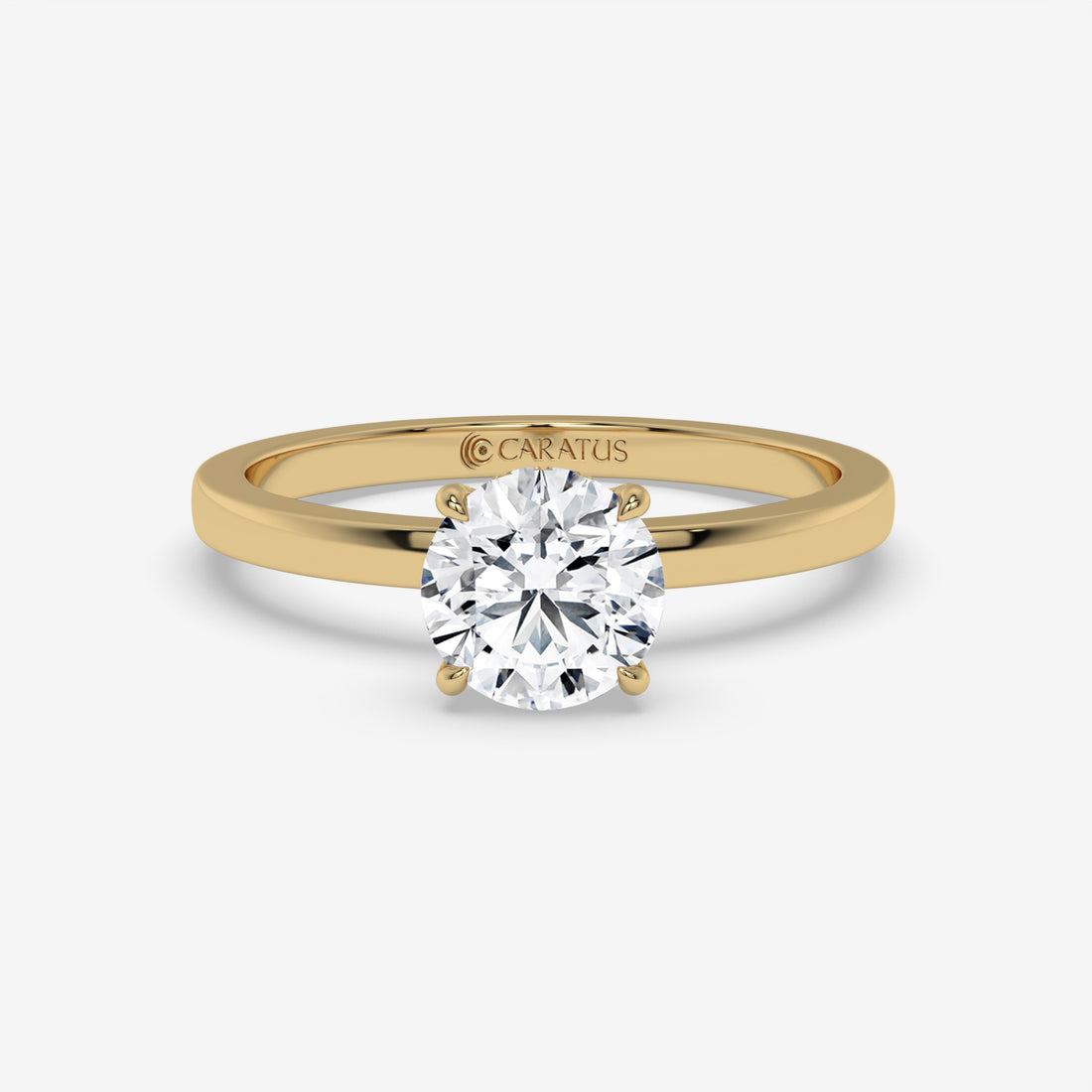 Round Diamond Ring with Accent Diamonds in Rose Gold