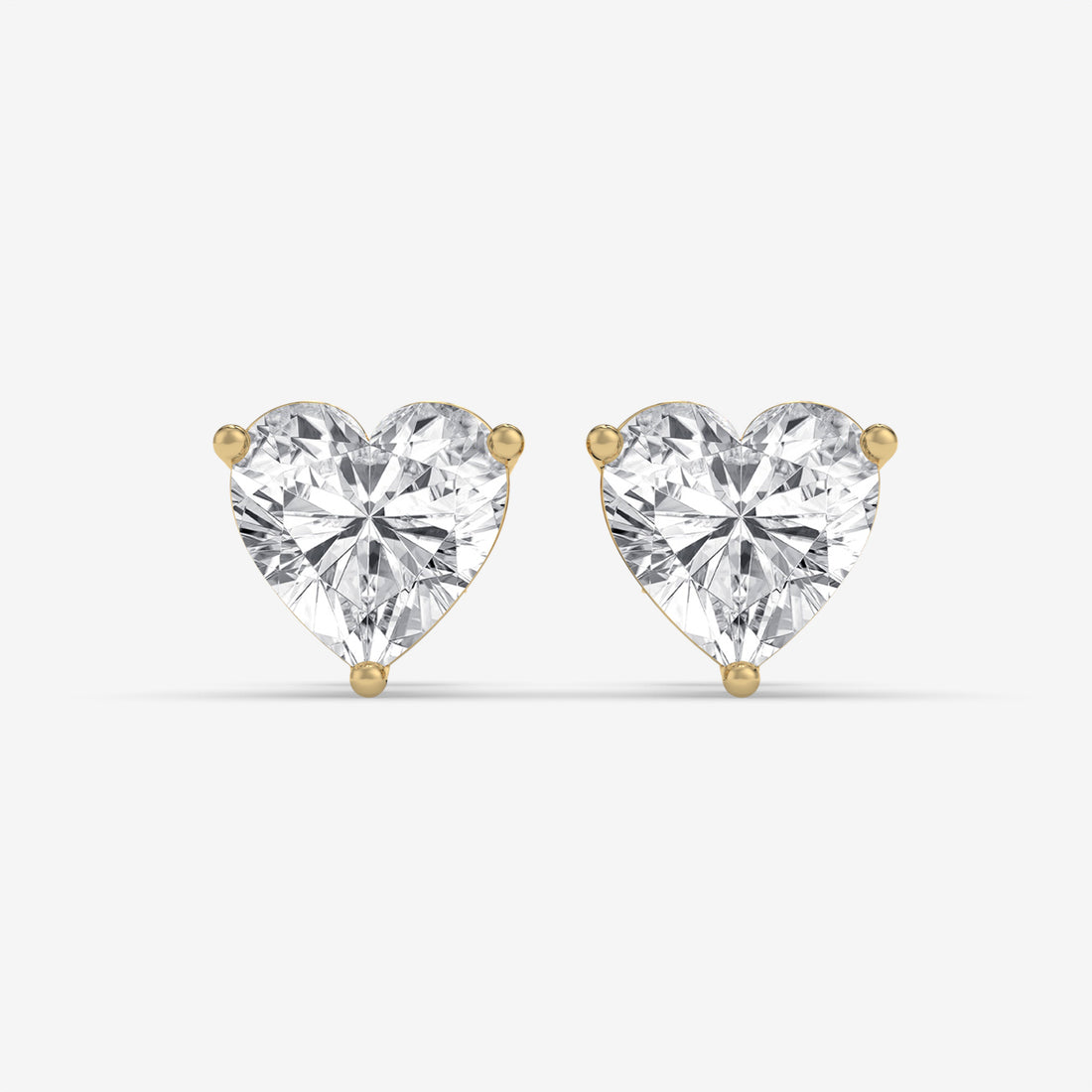 Rose Gold Heart-Shaped Diamond Stud Earrings