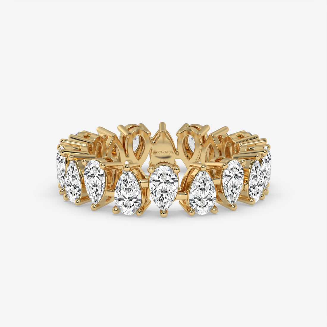 4.50 CT Rose Gold Pear-Cut Diamond Eternity Engagement Ring