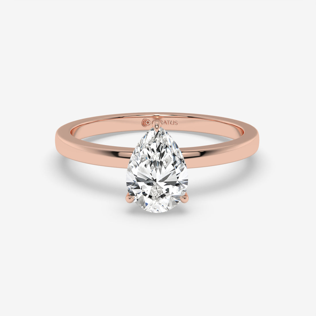 Pear-Shaped Diamond Rose Gold Pendant with Round Diamond Halo