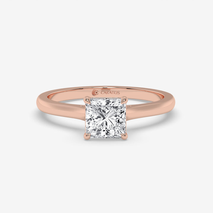 Rose Gold Princess-Cut Diamond Cathedral Ring in 1.00 CT