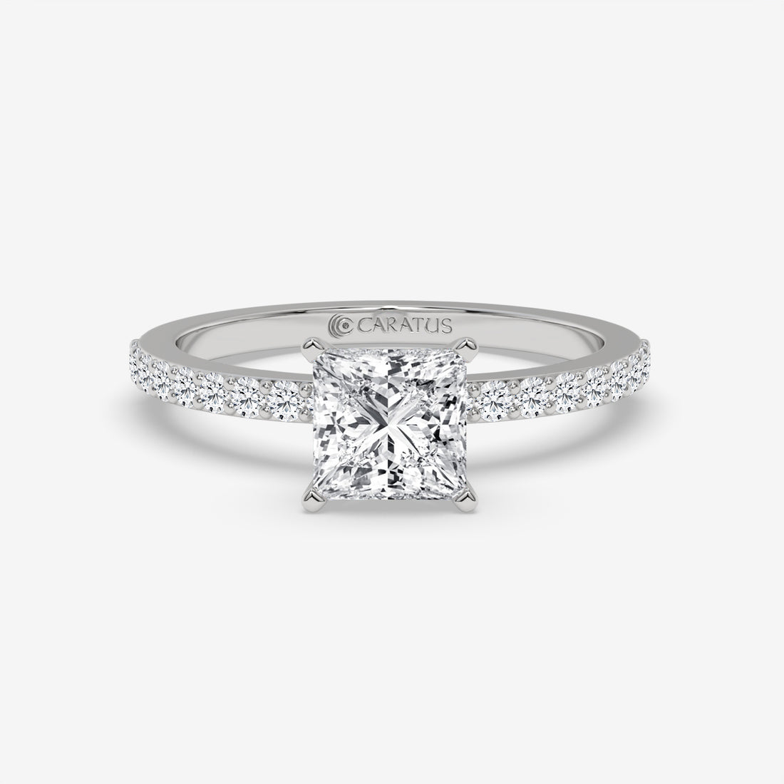 Yellow Gold Princess-Cut Diamond Solitaire Ring with Channel-Set Band