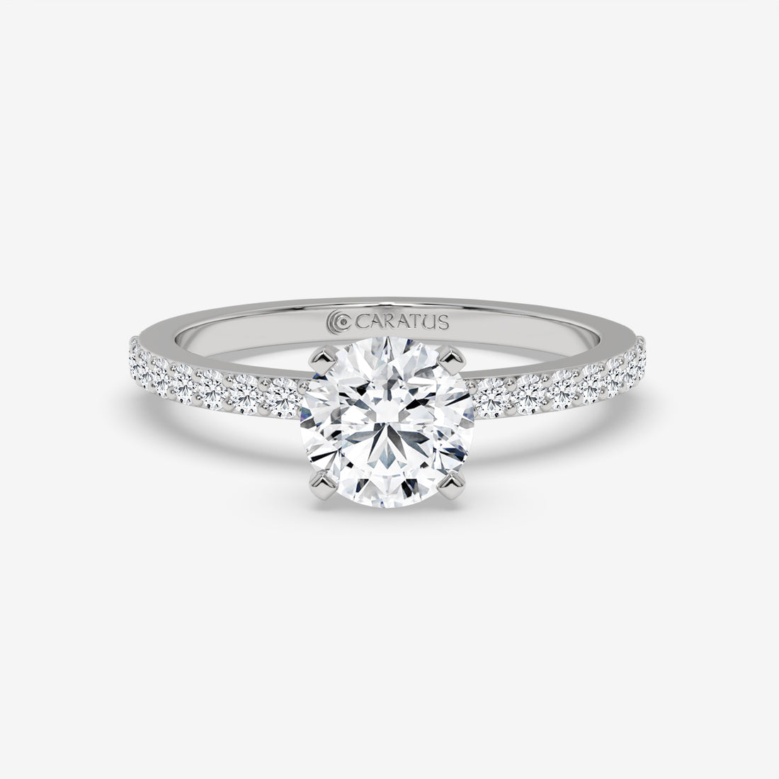 Cushion-cut diamond Ring with Channel-Side Diamonds in Rose Gold