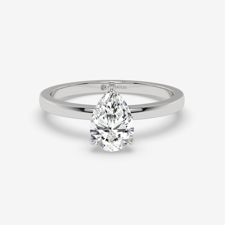 Pear-Shaped Diamond White Gold Pendant with Round Diamond Halo