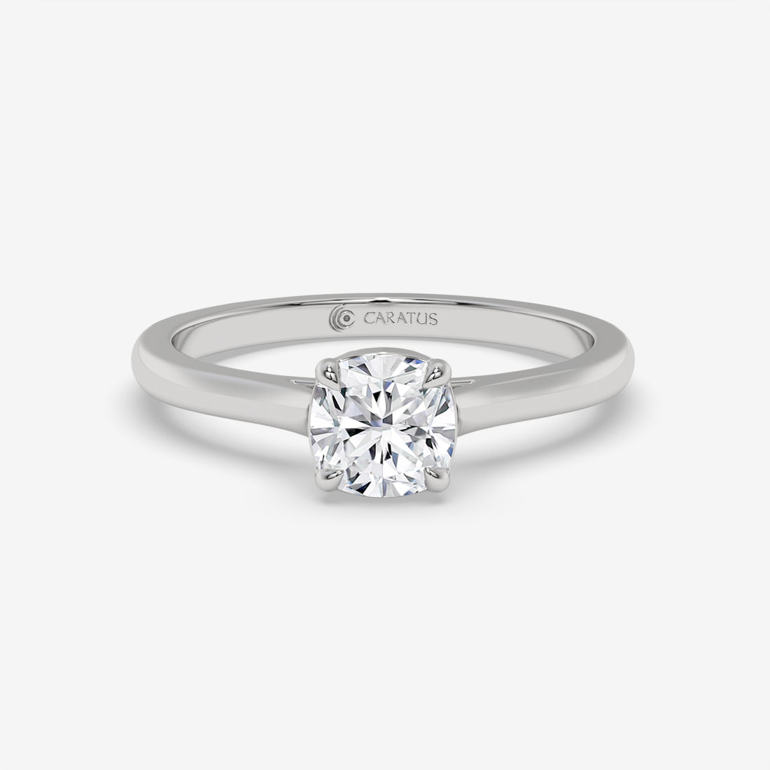 Cathedral-Style Cushion Diamond Rose Gold Engagement Ring