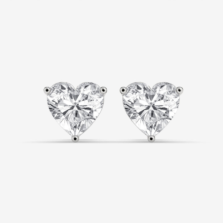 White Gold Heart-Shaped Diamond Stud Earrings