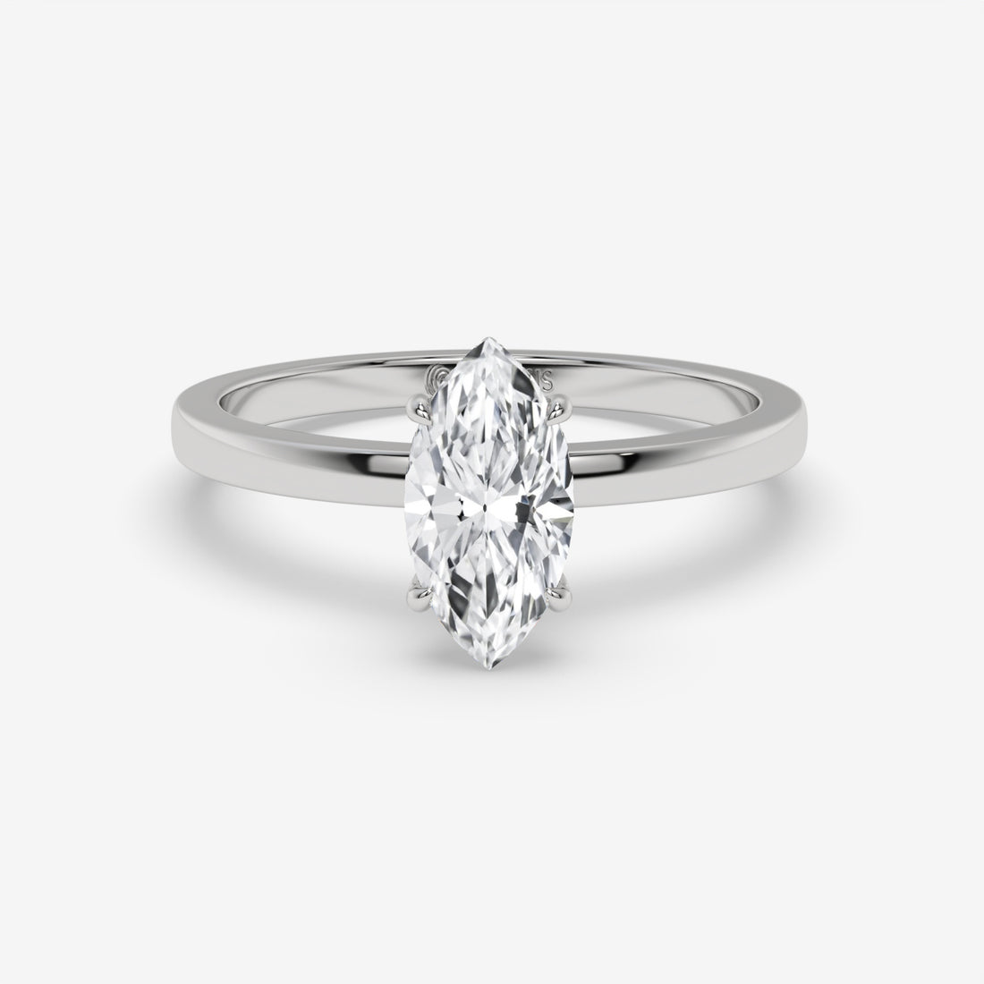 Marquise Diamond Ring with Round Side Diamonds in Rose Gold