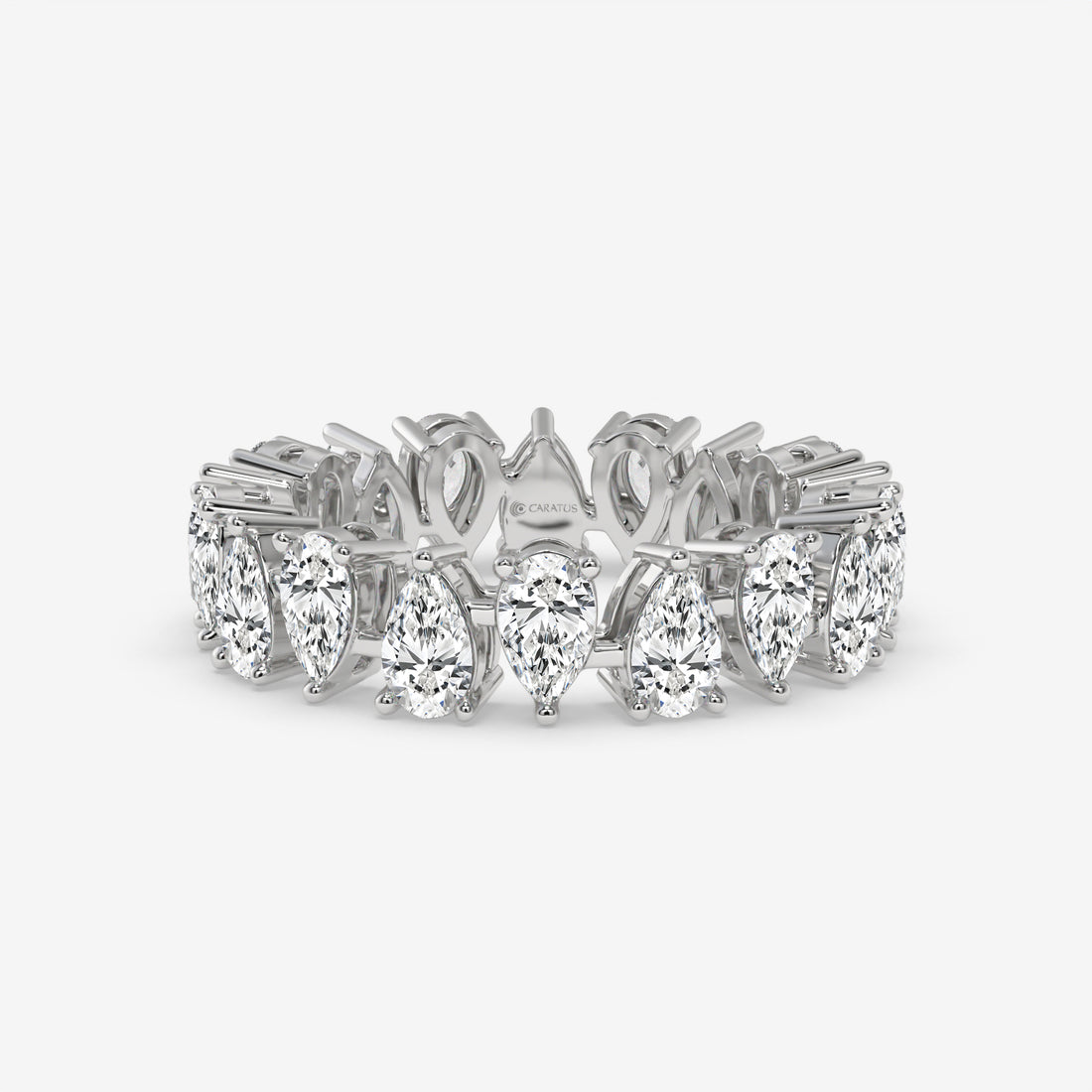 4.50 CT Rose Gold Pear-Cut Diamond Eternity Engagement Ring