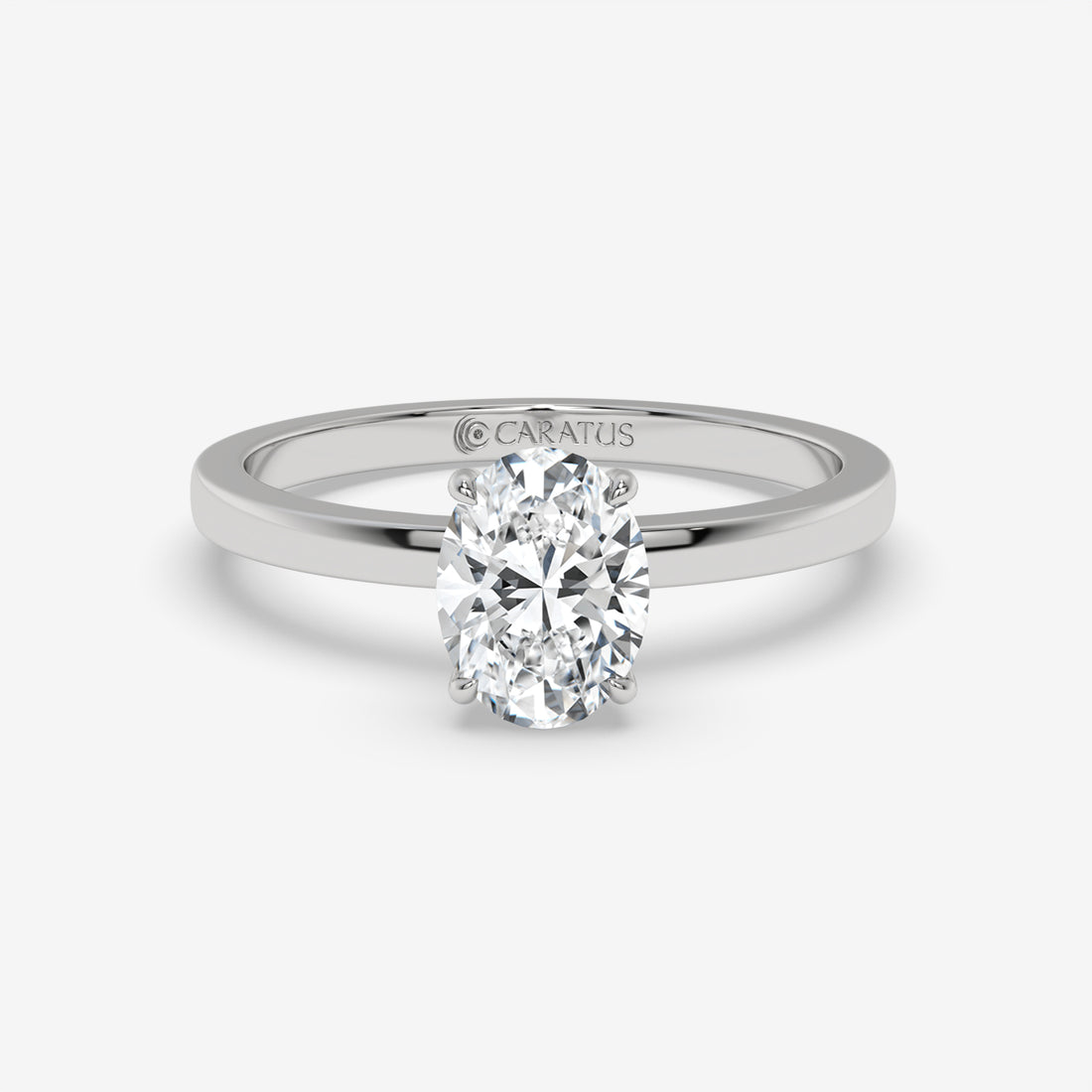 Rose Gold Oval Diamond Ring with Round Side Stones