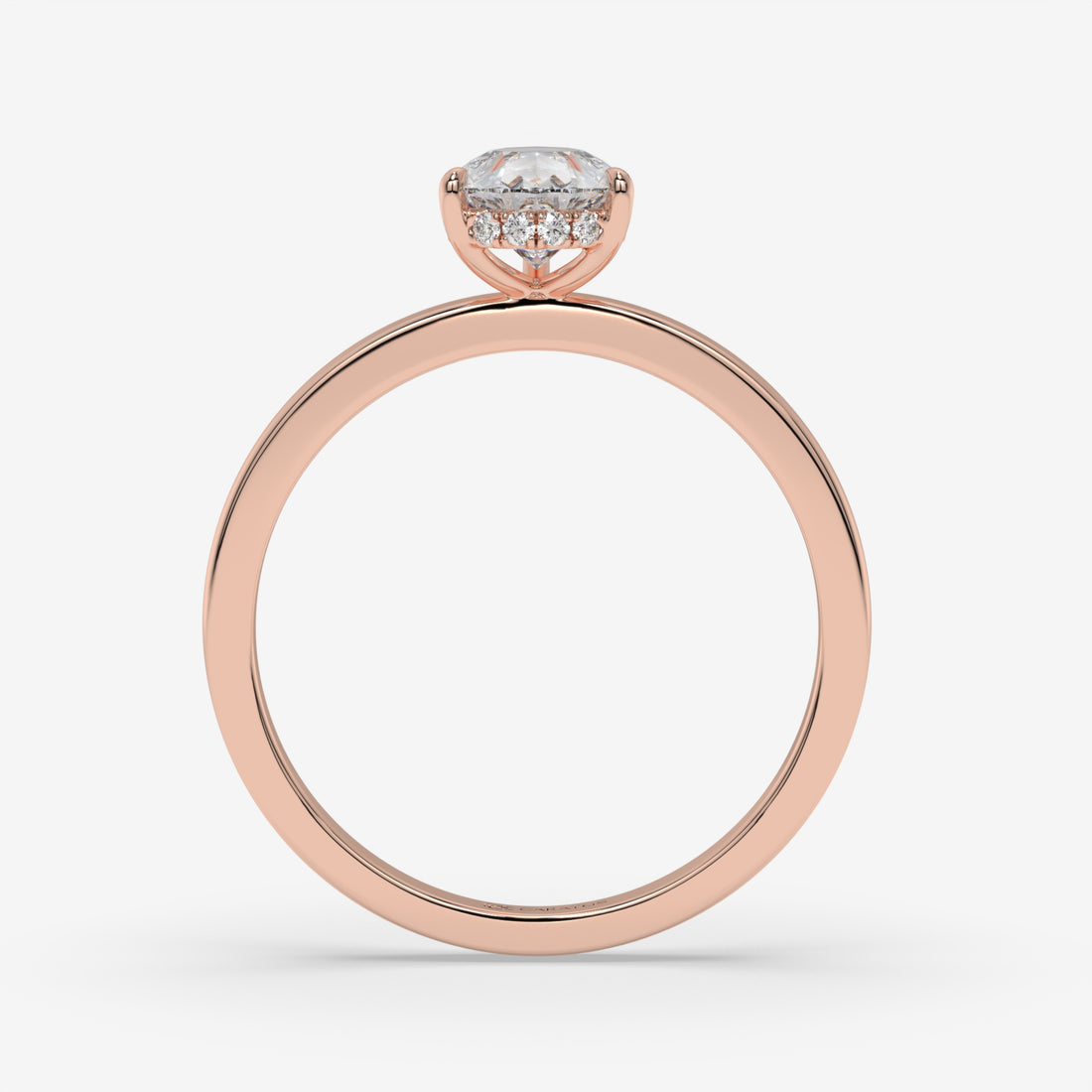 Pear-Shaped Diamond Rose Gold Pendant with Round Diamond Halo