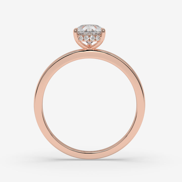 Pear-Shaped Diamond Rose Gold Pendant with Round Diamond Halo