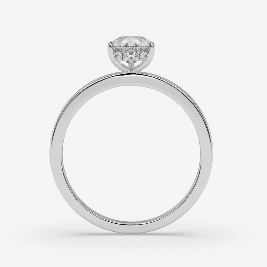 Pear-Shaped Diamond White Gold Pendant with Round Diamond Halo