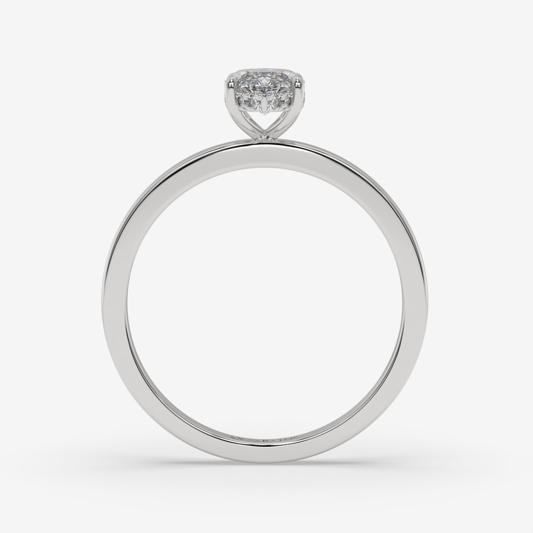 Marquise Diamond Ring with Round Side Diamonds in White Gold