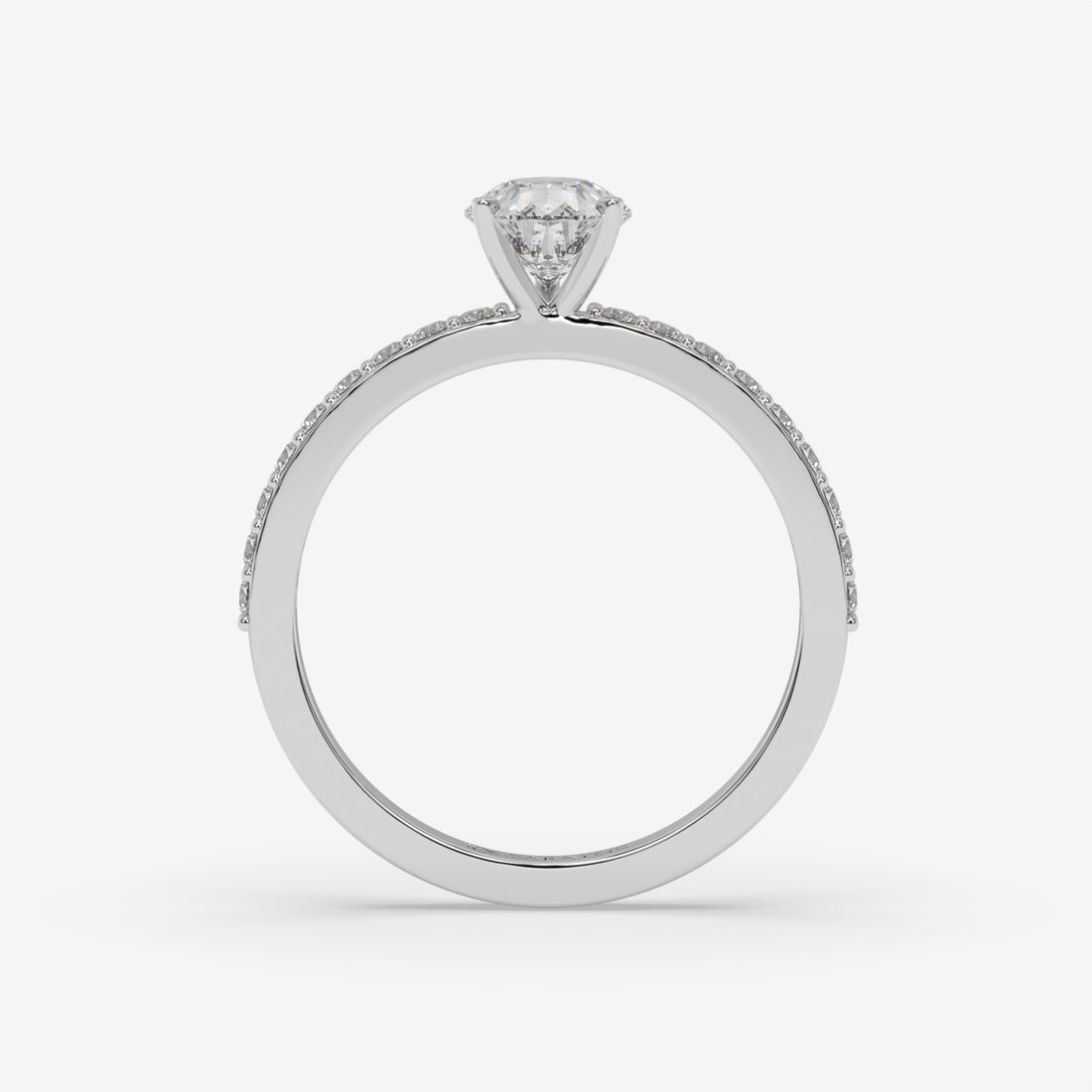 Pear-Shaped Diamond White Gold Ring with Channel Set Band