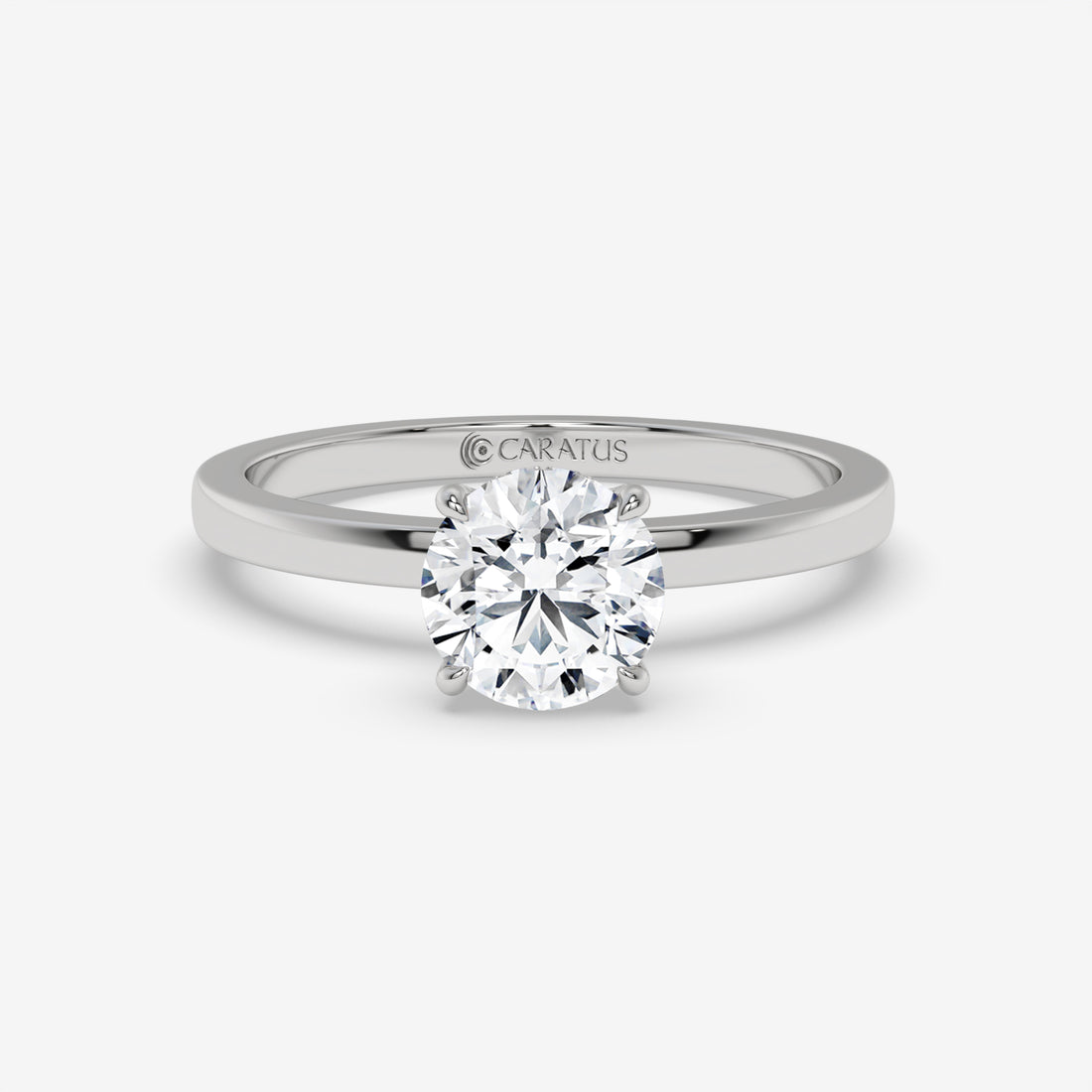 Round Diamond Ring with Accent Diamonds in Rose Gold