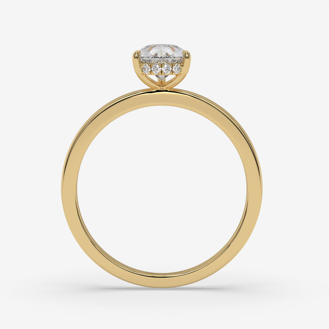 Pear-Shaped Diamond Yellow Gold Pendant with Round Diamond Halo