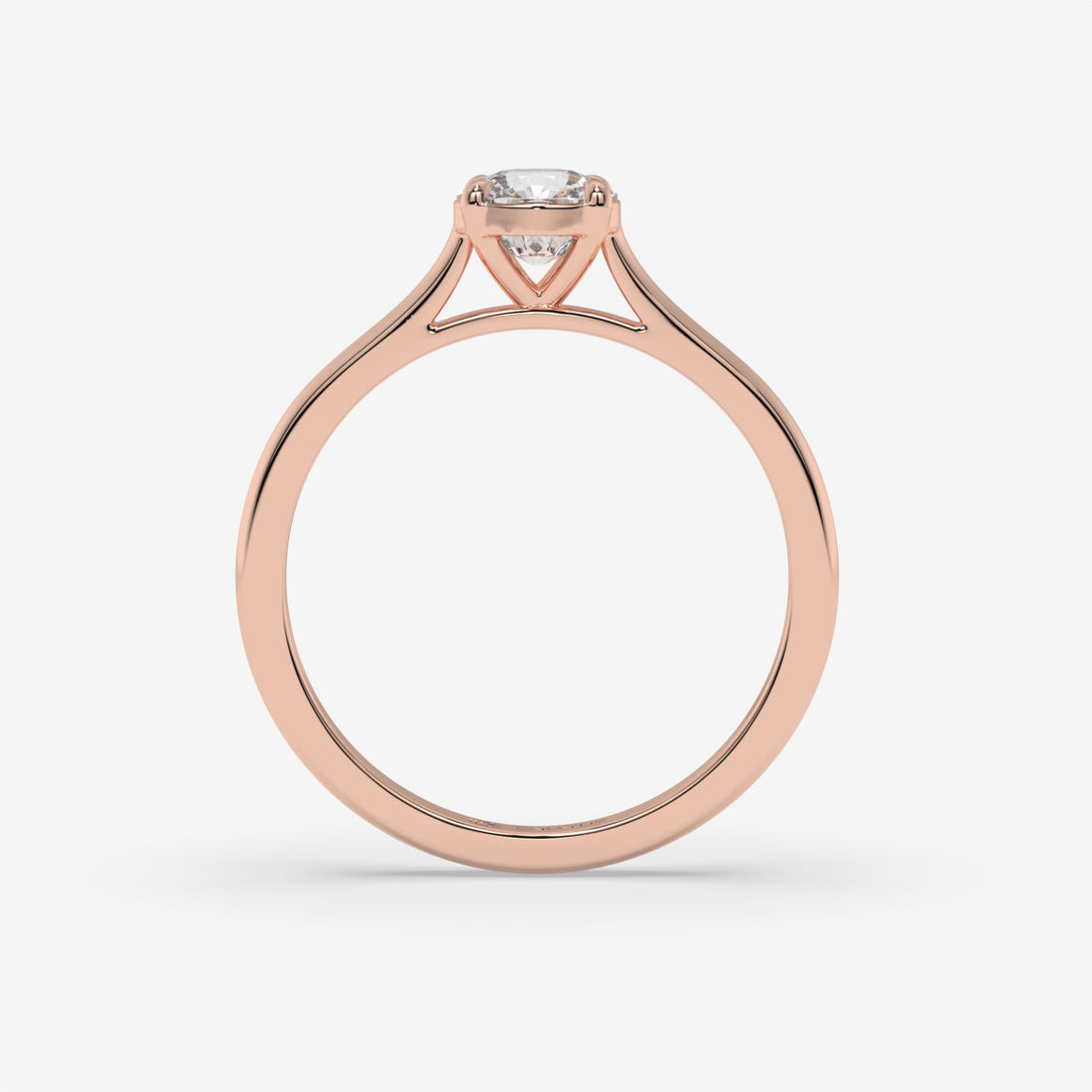 Cathedral-Style Cushion Diamond Rose Gold Engagement Ring