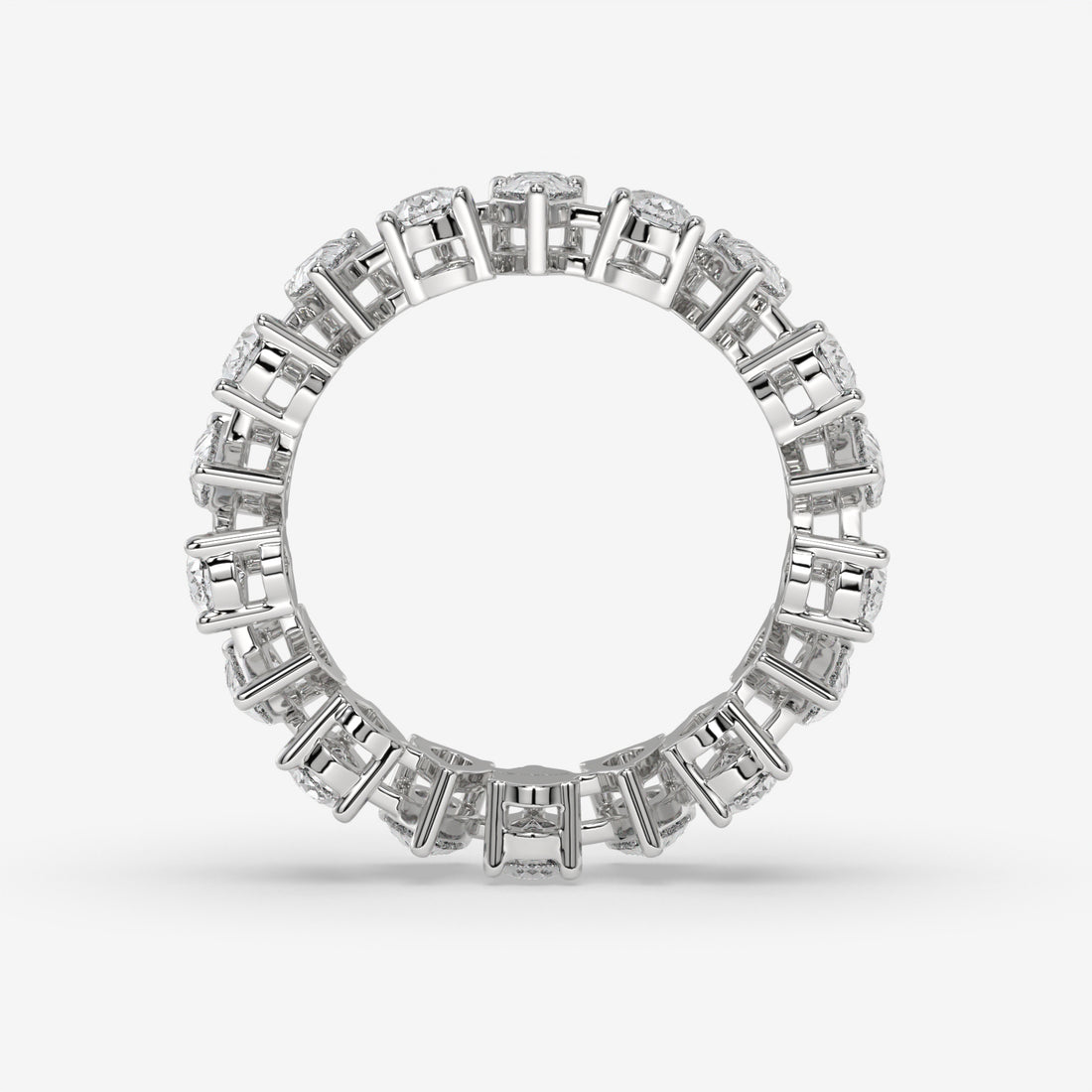 4.50 CT White Gold Pear-Cut Diamond Eternity Engagement Ring