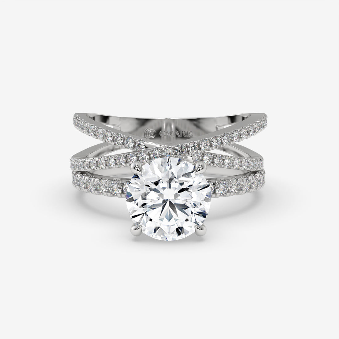 White Gold Intertwined Round Diamond Ring
