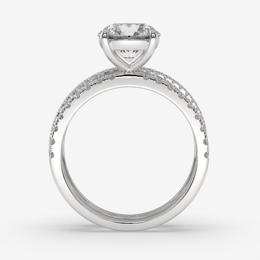 White Gold Intertwined Round Diamond Ring