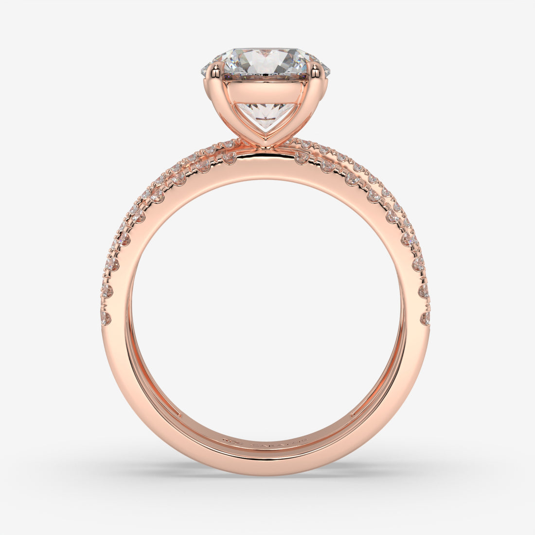 Rose Gold Intertwined Round Diamond Ring
