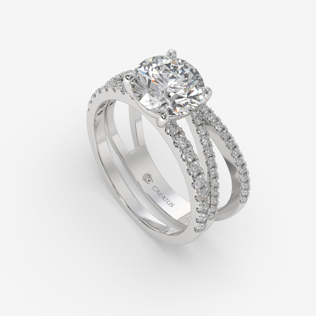 White Gold Intertwined Round Diamond Ring