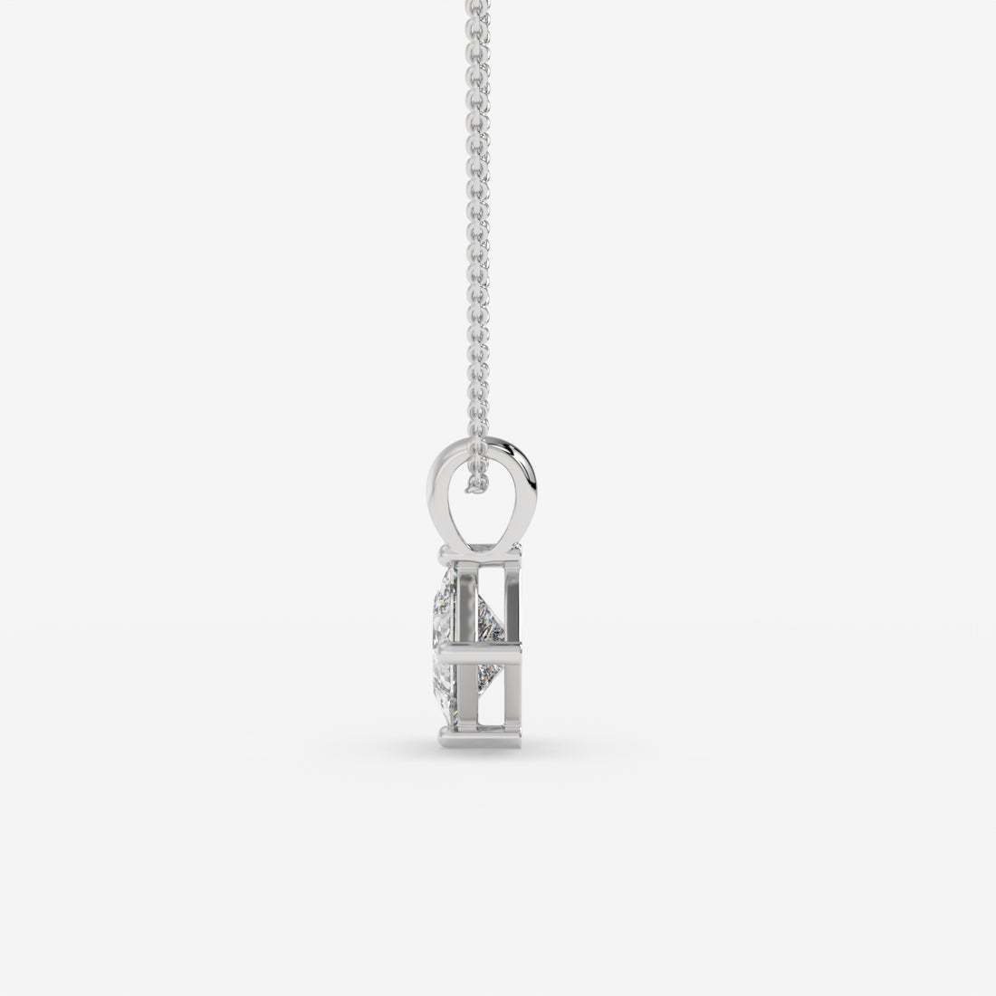 1.00 CT Princess-Cut Diamond White Gold Pendant with Minimalist Design