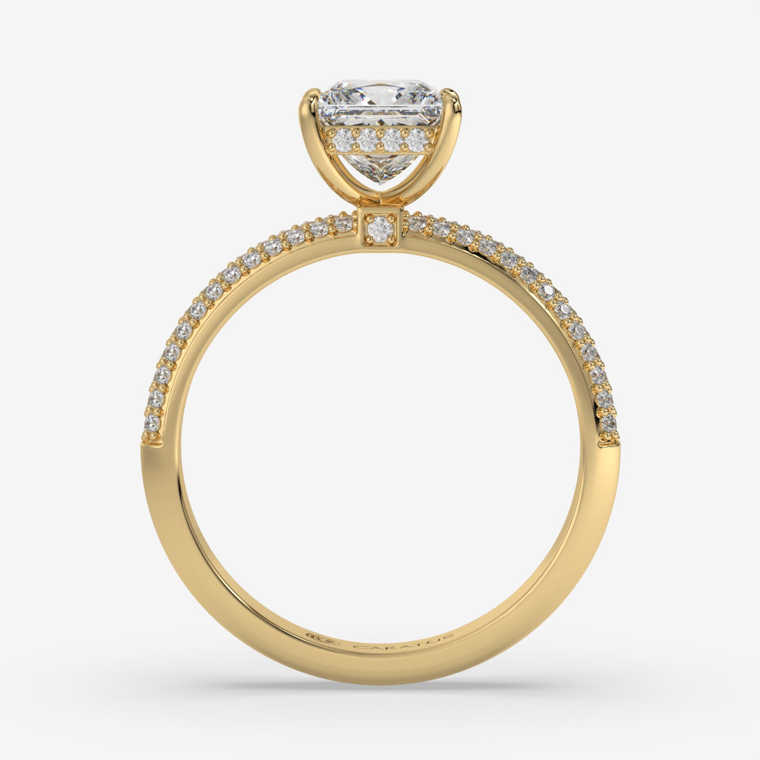 1.25 CT Princess Cut Diamond Yellow Gold Ring with Round Diamonds